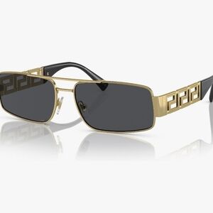 Versace Man Sunglasses Gold Frame, Dark Grey Lenses, 60MM